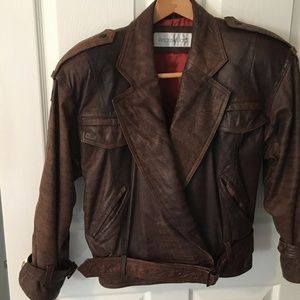 BROWN LEATHER ANDREW MARC JACKET